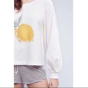 Anthropologie Lemonade Print Sweater